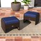 2 Pieces Patio Wicker Ottomans with Metal Frame and Removable Cushions Perfect for Outdoor Seating